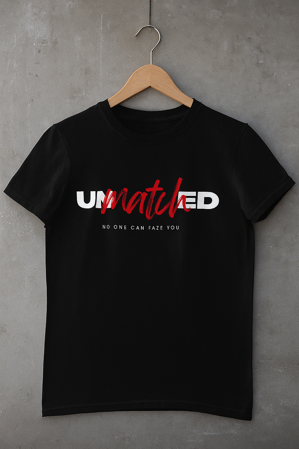 Black “Unmatched” Graphic T-Shirt – Bold Motivation Tee