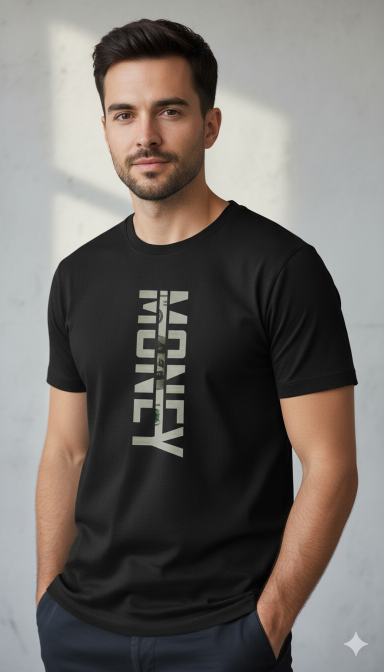 Black “Money Only” Graphic T-Shirt – Streetwear Style