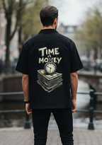 “Time Is Money” Graphic Oversized Shirt
